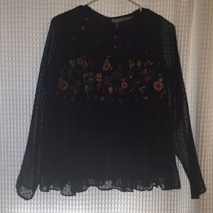 Floral black top